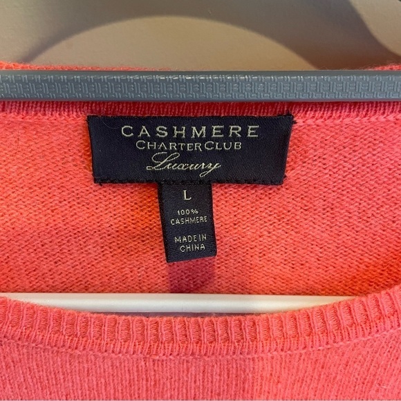 Charter Club Cashmere Sweater Peachy Orange - Picture 2 of 9